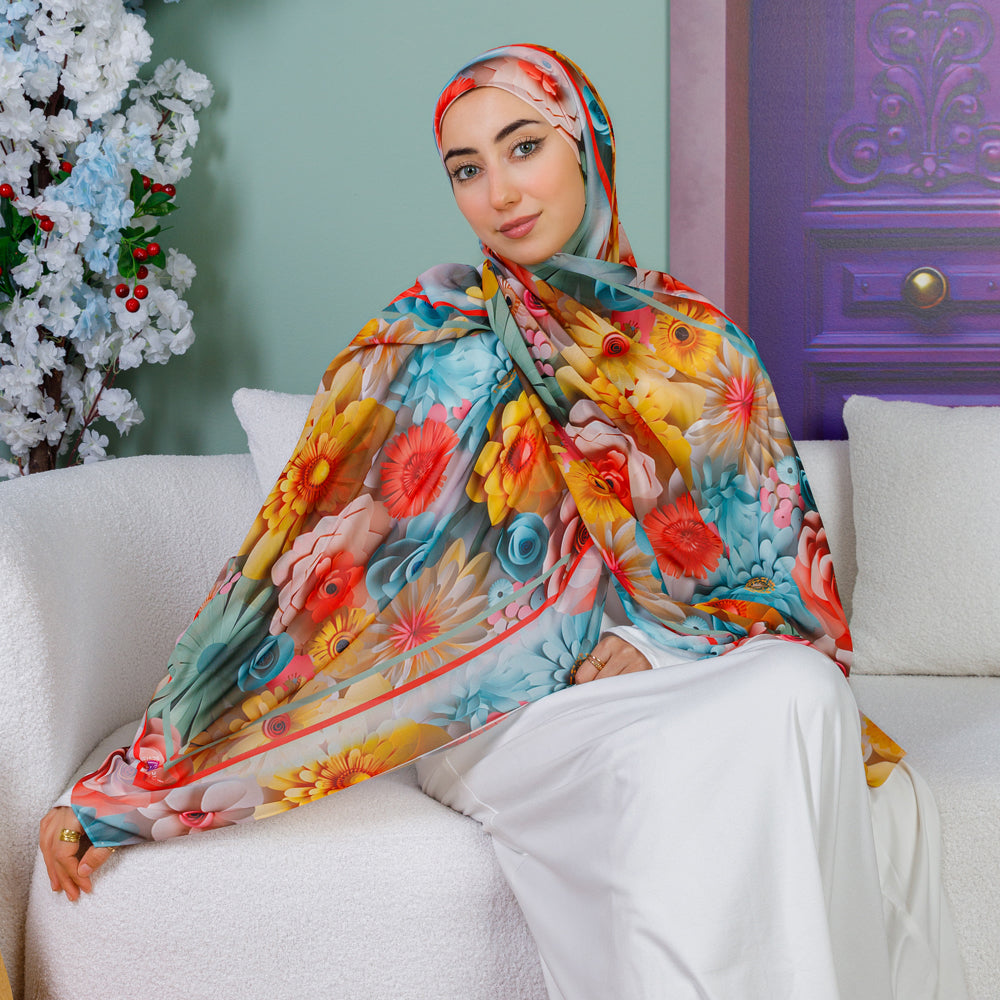 طرحة شيفون ديجيتال ٢متر *٧٠سم - SC9139