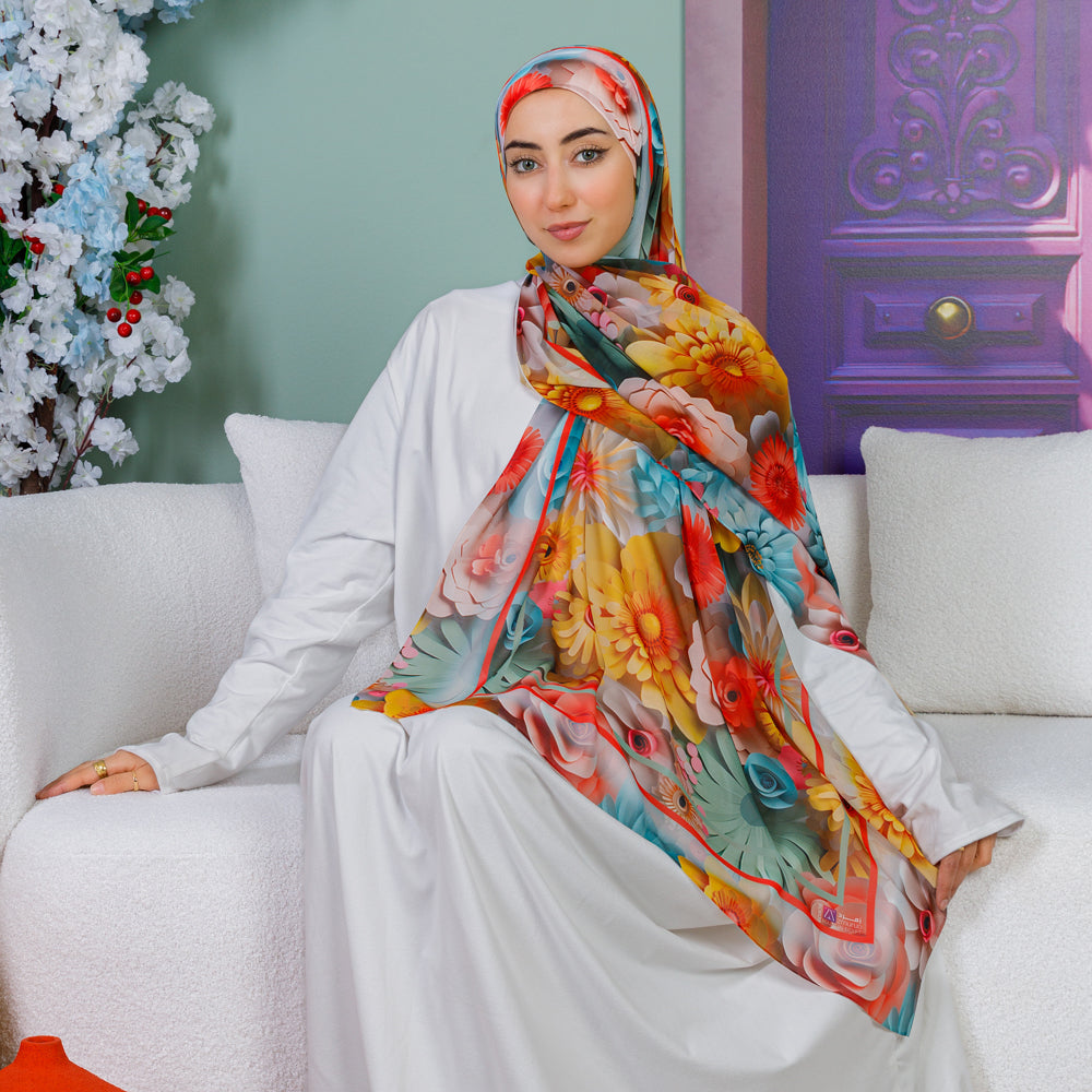 طرحة شيفون ديجيتال ٢متر *٧٠سم - SC9139