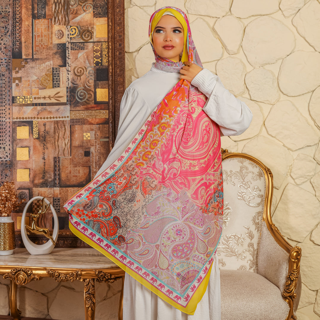طرحة شيفون ديجيتال ٢متر *٧٠سم - sc9145