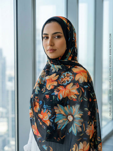 طرحة شيفون ديجيتال ٢متر *٧٠سم - SC9153