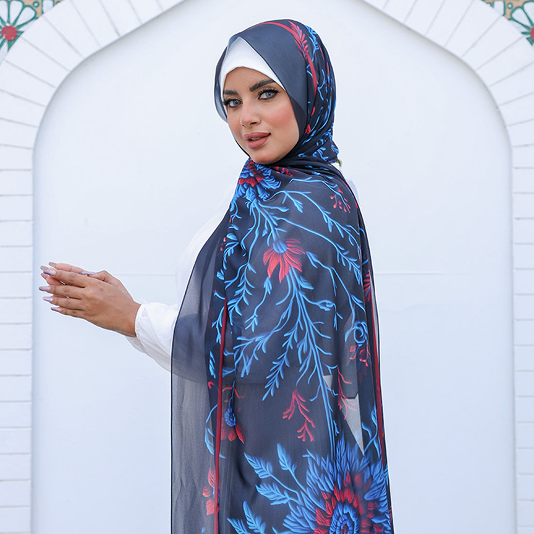 طرحة شيفون ديجيتال ٢متر *٧٠سم - SC9154
