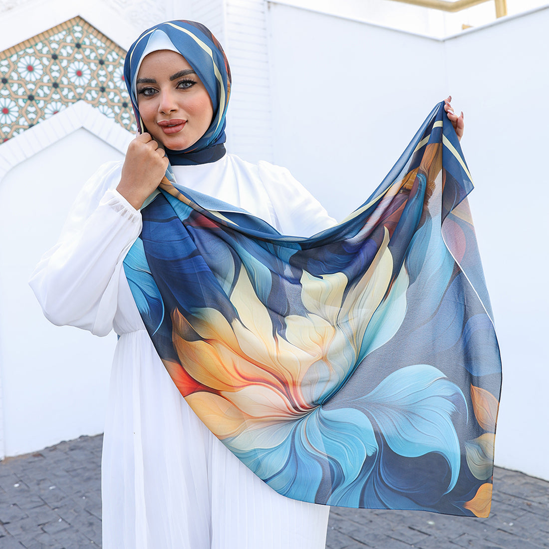 طرحة شيفون ديجيتال ٢متر *٧٠سم - SC9157