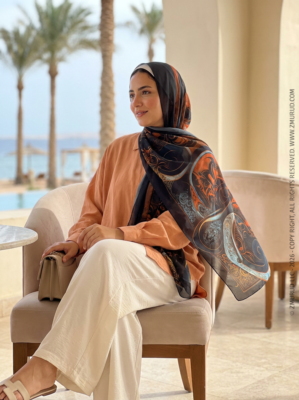 طرحة شيفون ديجيتال ٢متر *٧٠سم - SC9171
