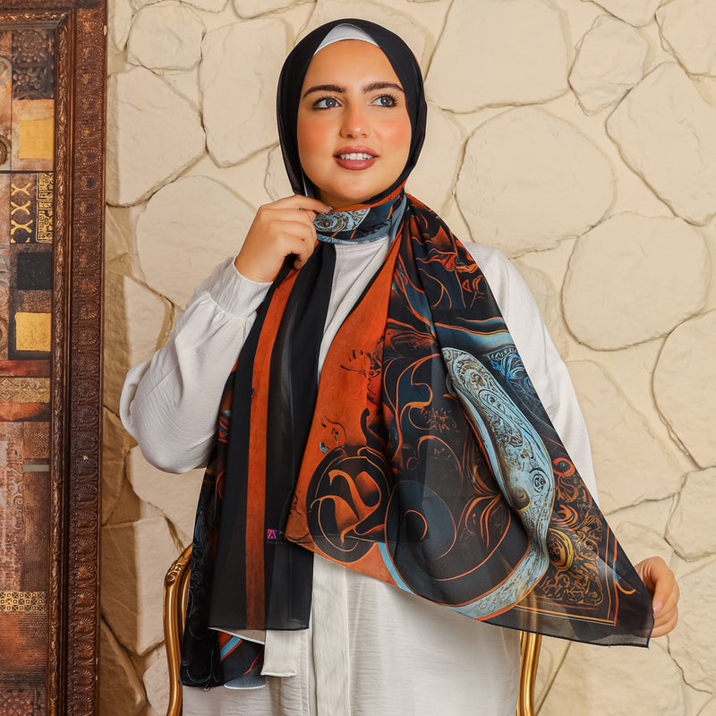 طرحة شيفون ديجيتال ٢متر - SC9171