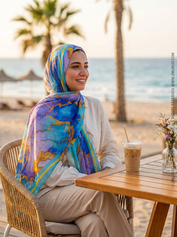 طرحة شيفون ديجيتال ٢متر *٧٠سم - SC9218