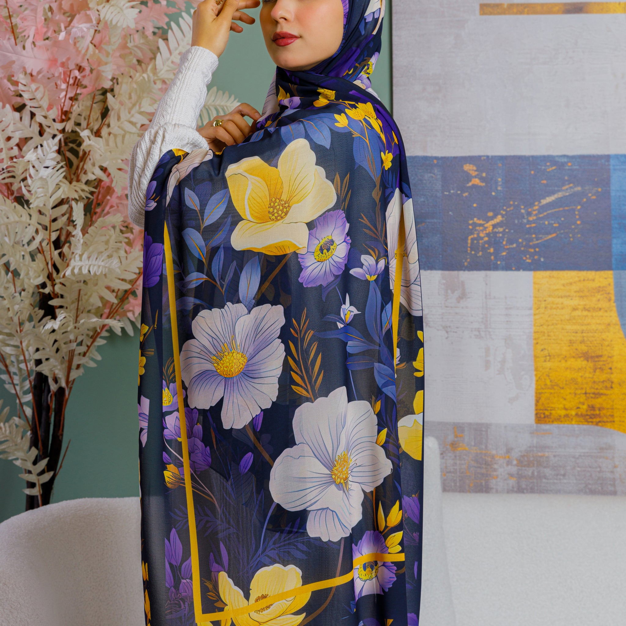 طرحة شيفون ديجيتال ٢متر - SC9242