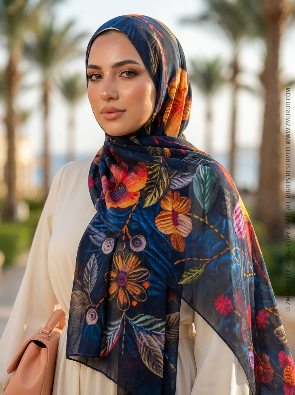 طرحة شيفون ديجيتال ٢متر *٧٠سم - SC9252