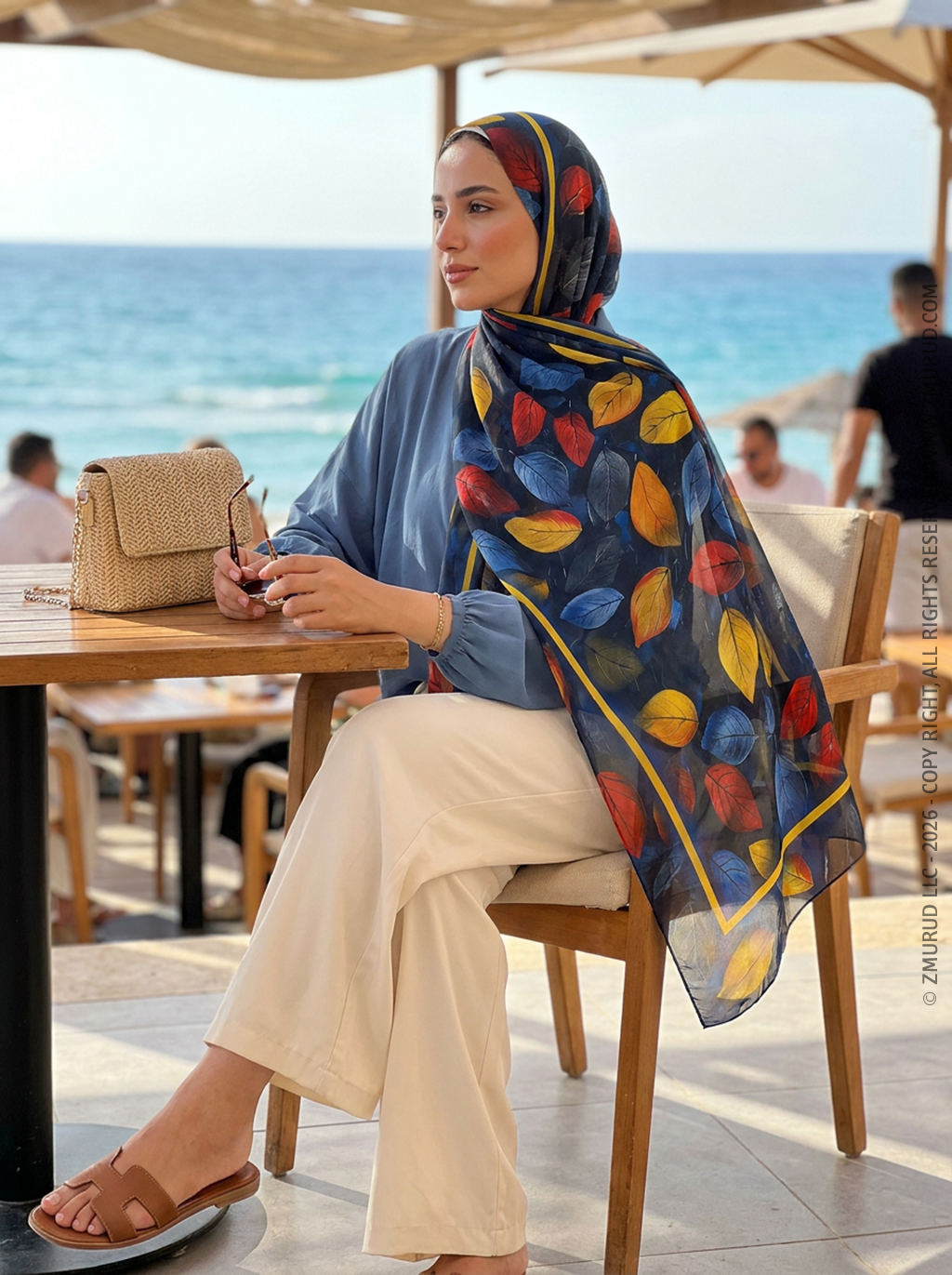 طرحة شيفون ديجيتال ٢متر *٧٠سم - SC9255