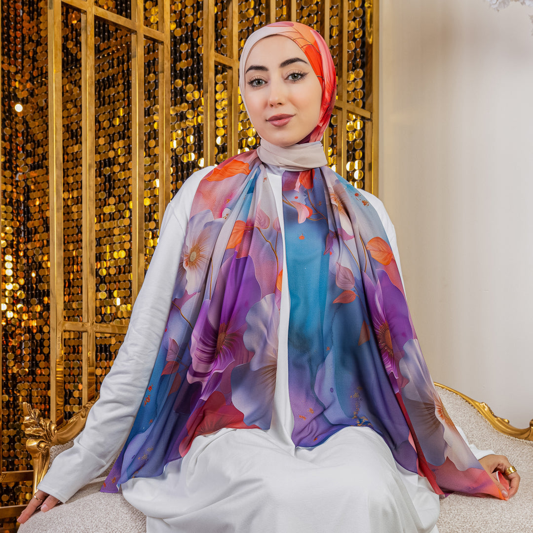 طرحة شيفون ديجيتال ٢متر *٧٠سم - SC9265
