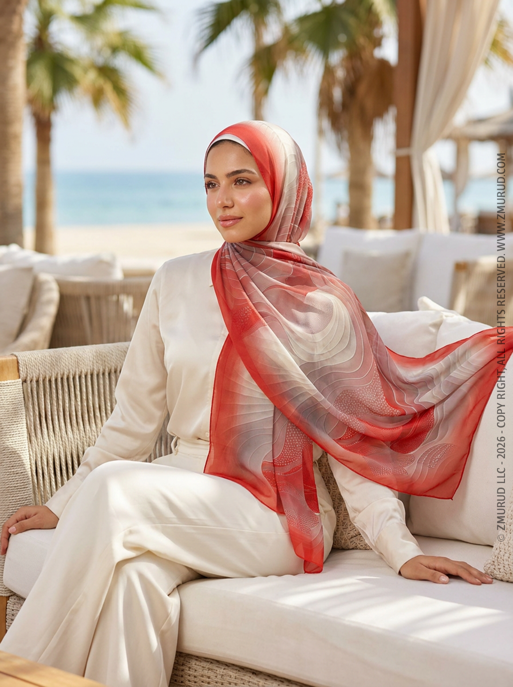 طرحة شيفون ديجيتال ٢متر *٧٠سم - SC9278