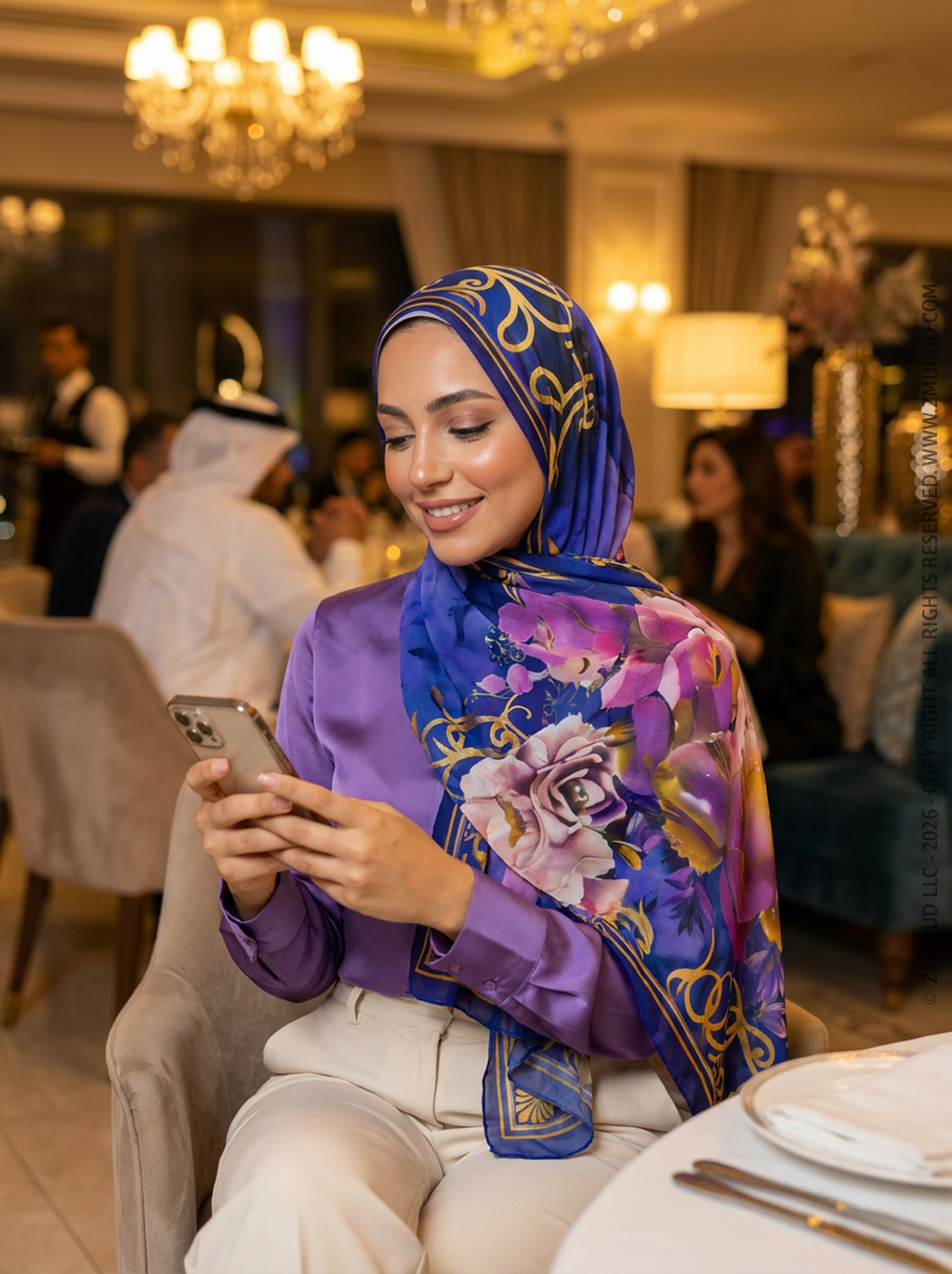 طرحة شيفون ديجيتال ٢متر *٧٠سم - SC9284