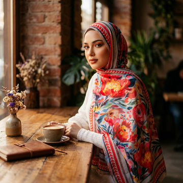 طرحة شيفون ديجيتال ٢متر *٧٠سم - SC9317