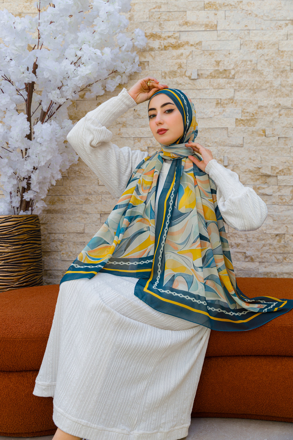 طرحة شيفون ديجيتال ٢متر - SC9322
