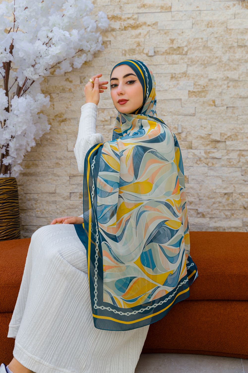 طرحة شيفون ديجيتال ٢متر - SC9322