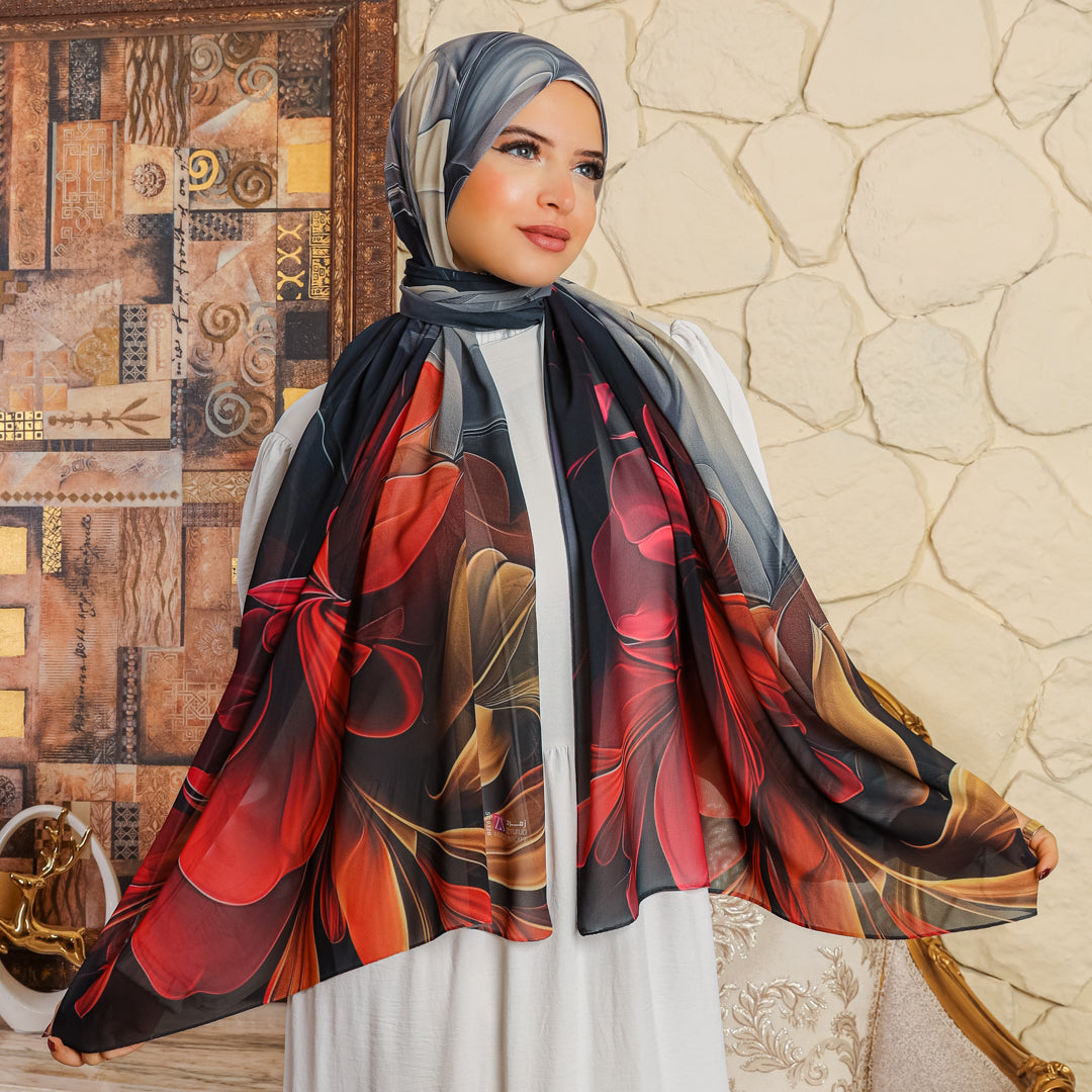 طرحة شيفون ديجيتال ٢متر -SC9326