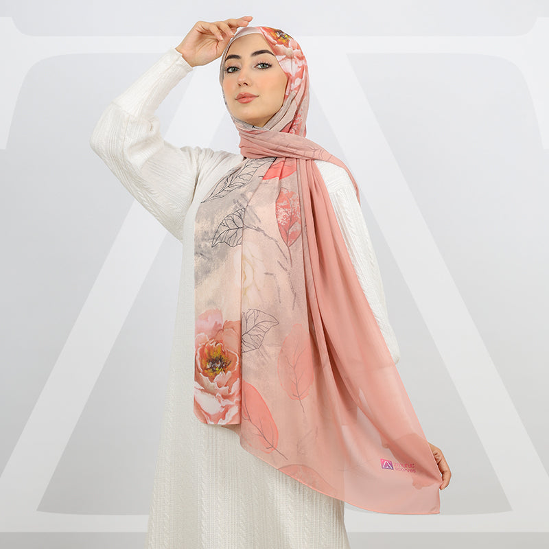طرحة شيفون ديجيتال ١٨٠سم *٧٠سم - SCM125