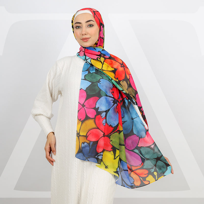 طرحة شيفون ديجيتال ١٨٠سم *٧٠سم - SCM417