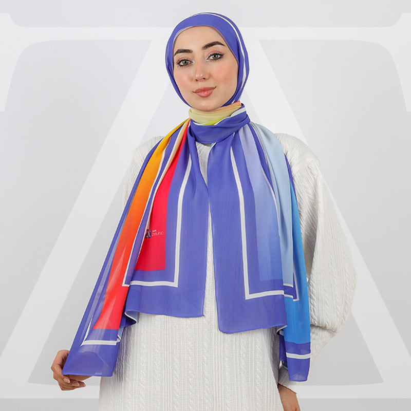 طرحة شيفون ديجيتال ١٨٠سم *٧٠سم - SCM418