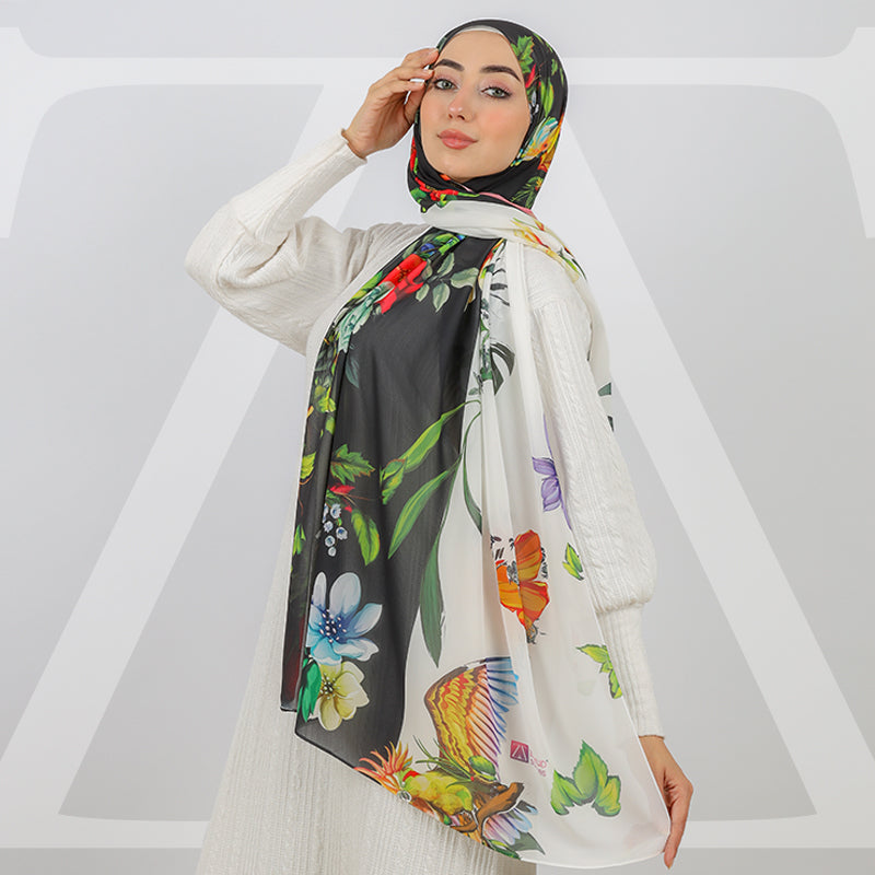 طرحة شيفون ديجيتال ١٨٠سم *٧٠سم - SCM419