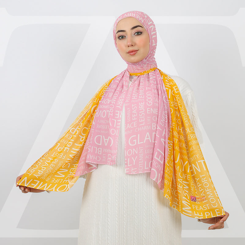 طرحة شيفون ديجيتال ١٨٠سم *٧٠سم - SCM428