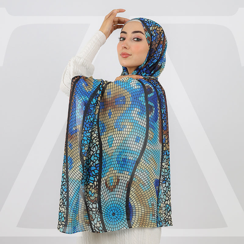 طرحة شيفون ديجيتال ١٨٠سم *٧٠سم - SCM432