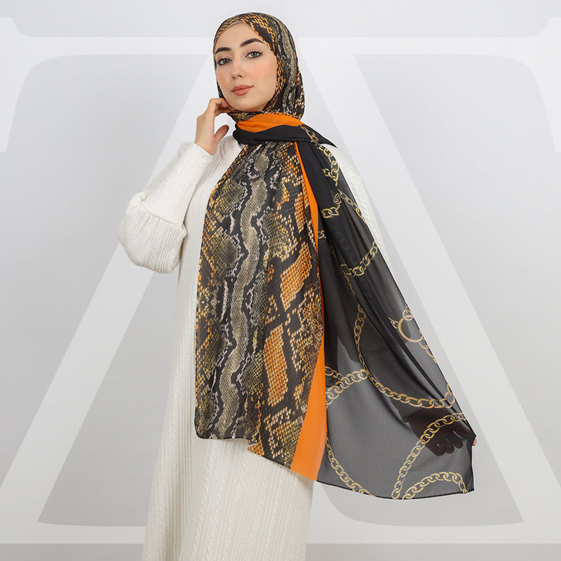 طرحة شيفون ديجيتال ١٨٠سم *٧٠سم - SCM437