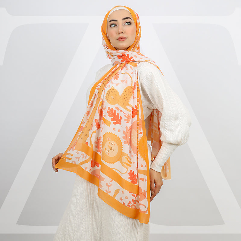 طرحة شيفون ديجيتال ١٨٠سم *٧٠سم- SCM439