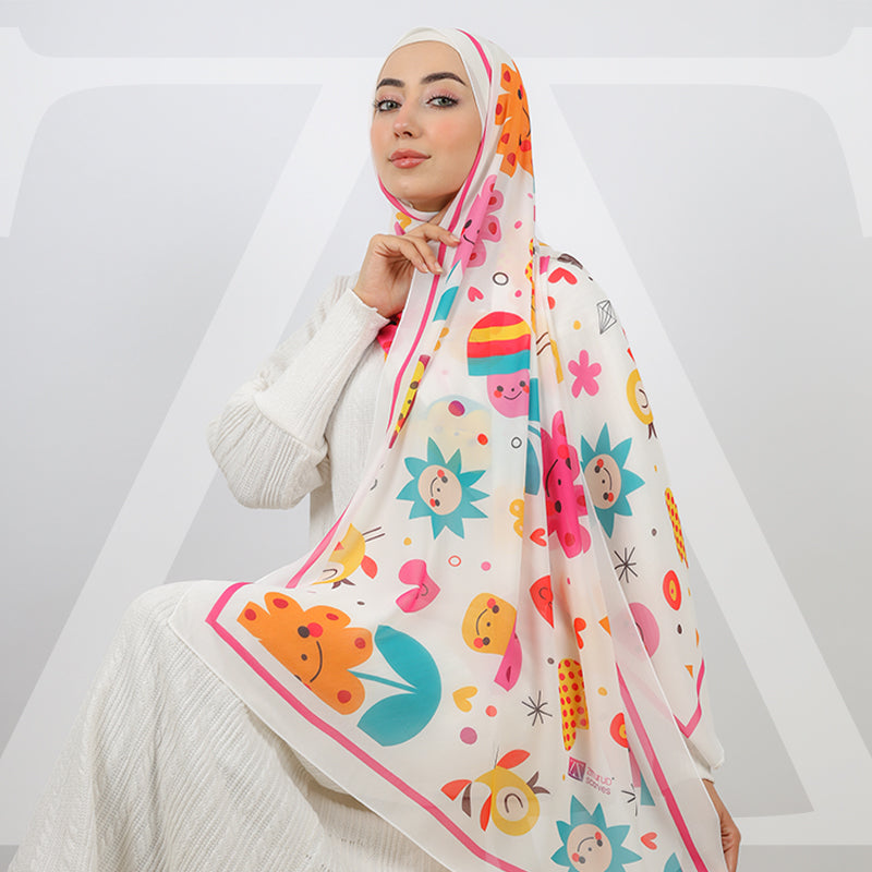 طرحة شيفون ديجيتال ١٨٠سم *٧٠سم - SCM440