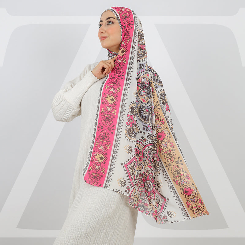 طرحة شيفون ديجيتال ١٨٠سم *٧٠سم - SCM450