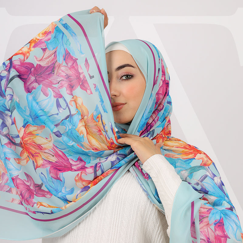 طرحة شيفون ديجيتال ١٨٠سم *٧٠سم - SCM472