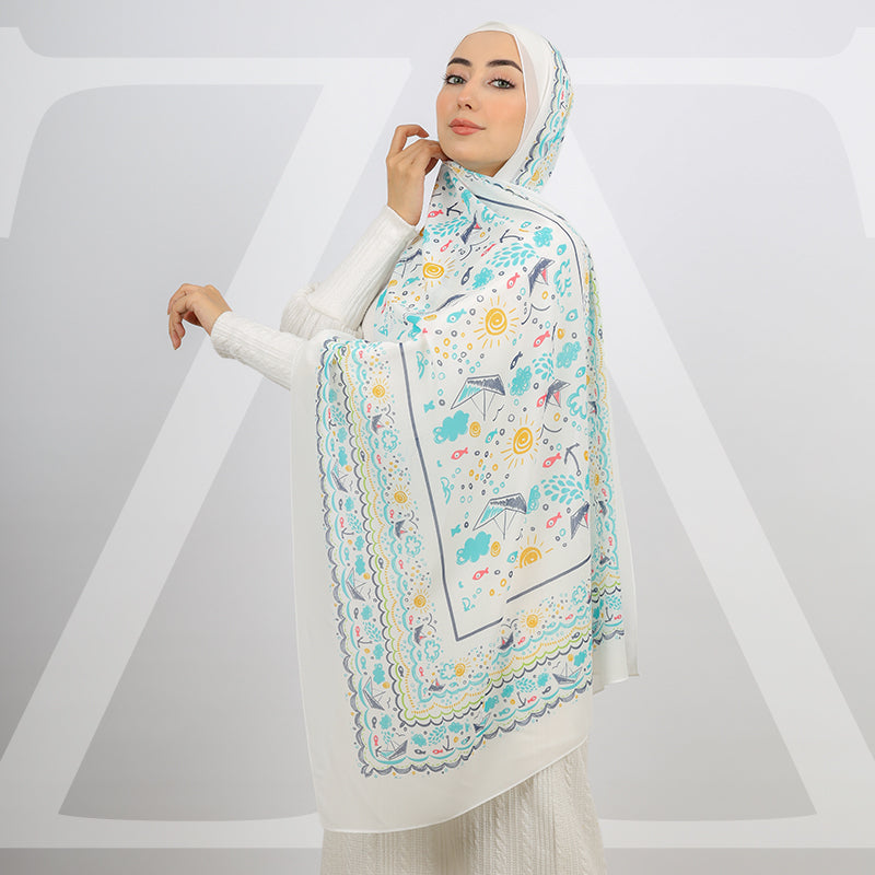 طرحة شيفون ديجيتال 180 - SCM486