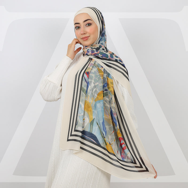 طرحة شيفون ديجيتال ١٨٠سم *٧٠سم - SCM499