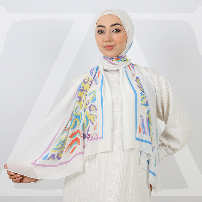 طرحة شيفون ديجيتال ١٨٠سم *٧٠سم - SCM504