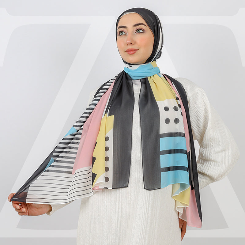 طرحة شيفون ديجيتال ١٨٠سم *٧٠سم - SCM513