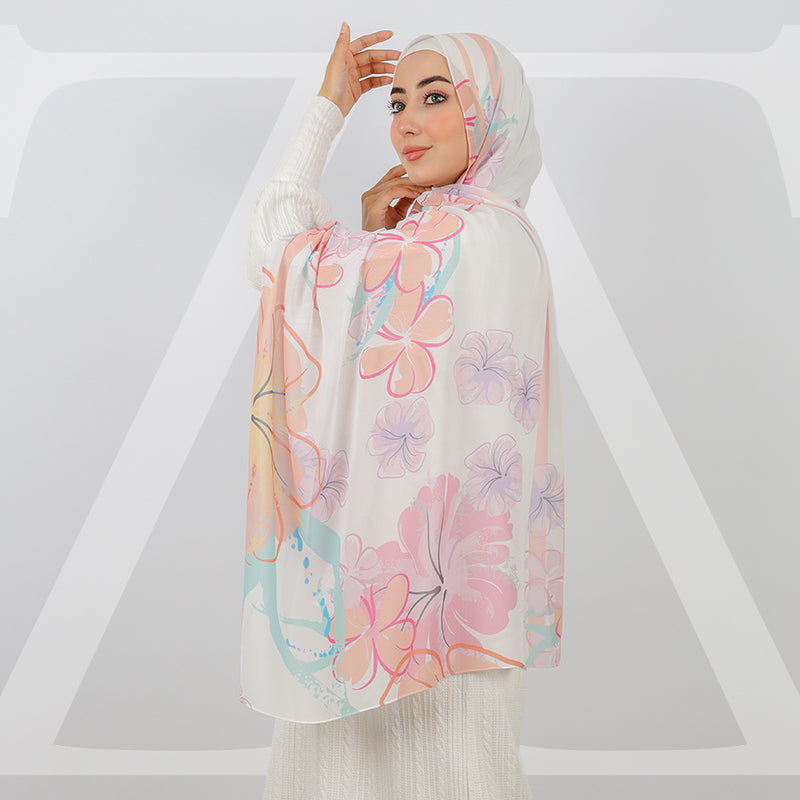 طرحة شيفون ديجيتال ١٨٠سم *٧٠سم - SCM533