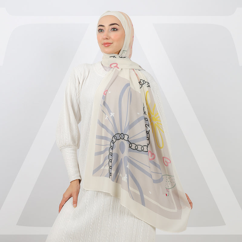 طرحة شيفون ديجيتال 180 - SCM541