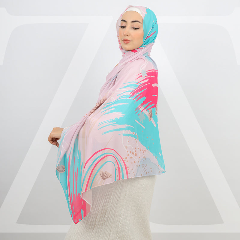 طرحة شيفون ديجيتال ١٨٠سم *٧٠سم - SCM565