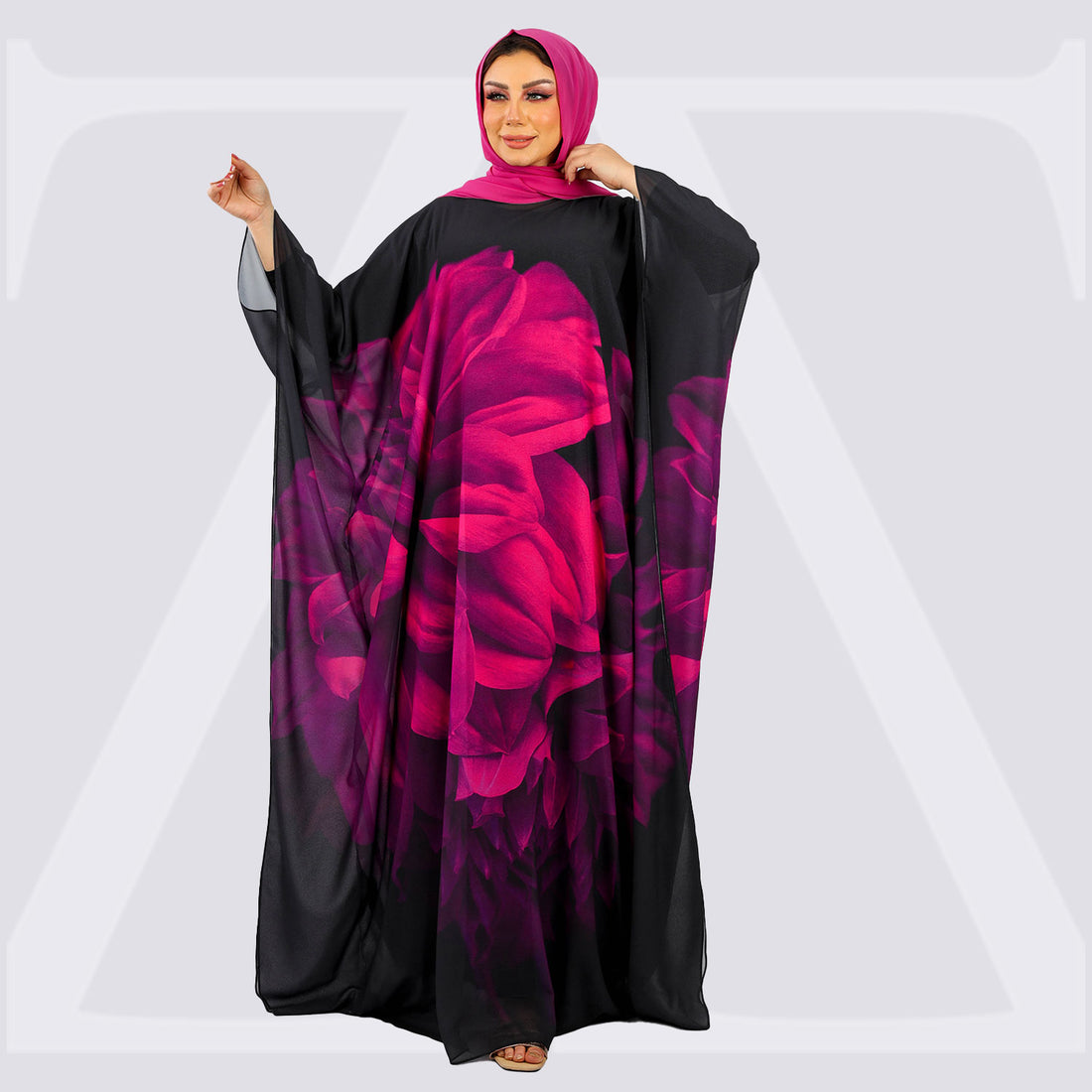 عباية دبي شيفون ديجيتال - SHF518