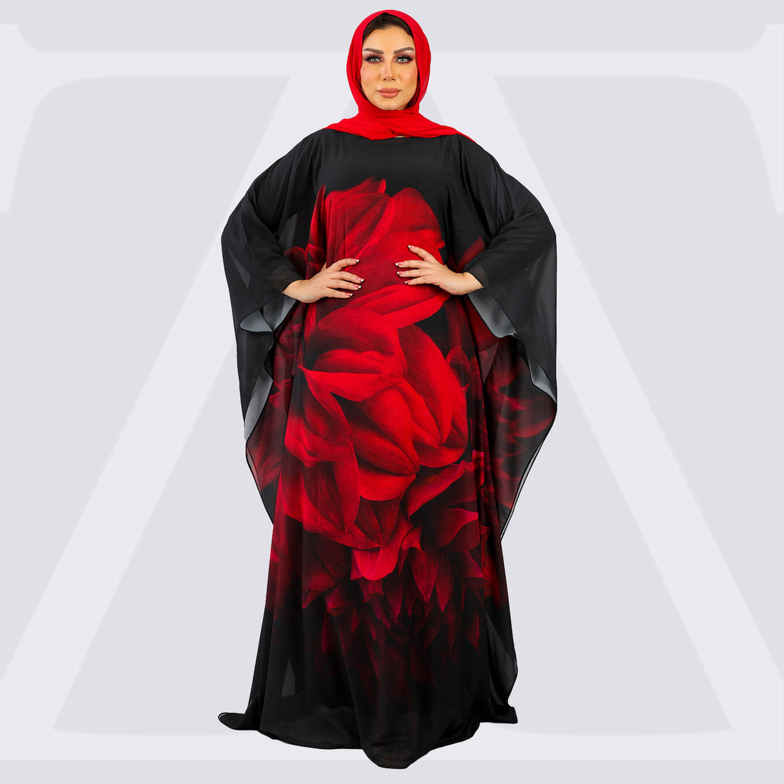 عباية دبي شيفون ديجيتال - SHF520