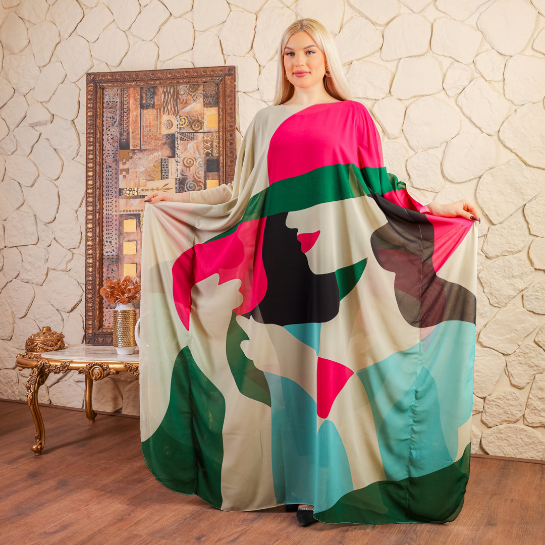 عباية دبي شيفون ديجيتال - SHF522