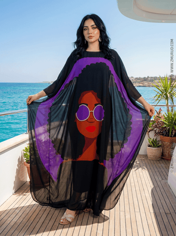 عباية دبي شيفون ديجيتال - Shf568