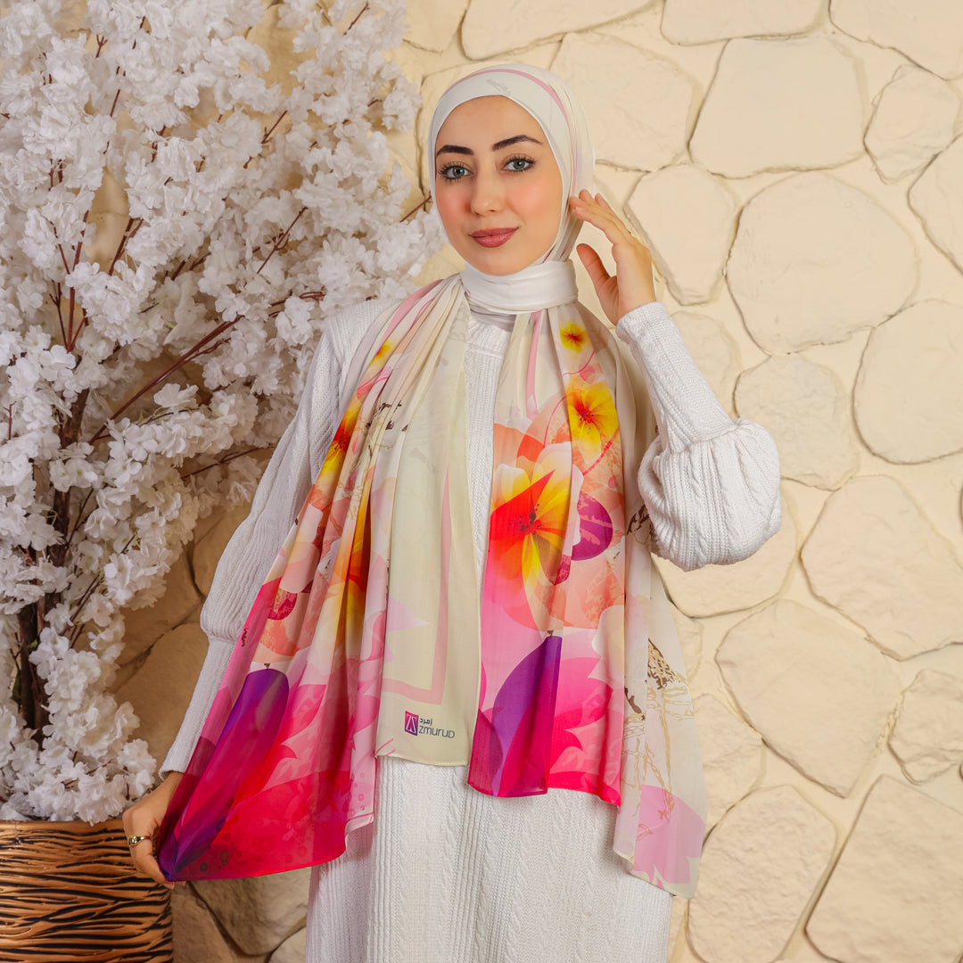 طرحة شيفون ديجيتال ٢متر *٧٠سم - SC8360