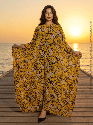 عباية دبي شيفون شفاف مشجر -shf547