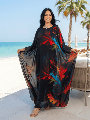 عباية دبي شيفون ديجيتال - SHF561