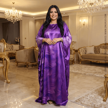 عباية دبي حرير ستان طباعة ديجيتال - STN4272