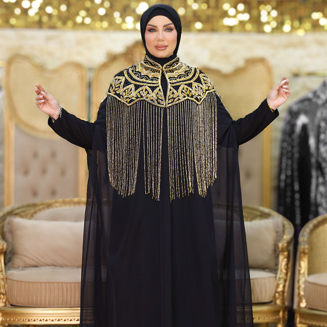 قفطان شيفون تطريز هاند ميد - dscd101