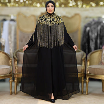قفطان شيفون تطريز هاند ميد - dscd101