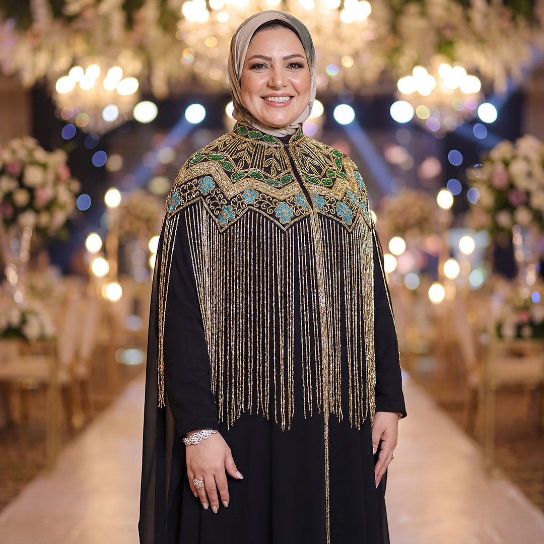 قفطان شيفون تطريز هاند ميد - dscd102