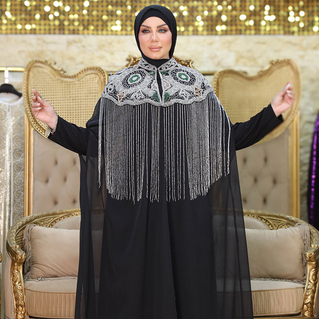 قفطان شيفون تطريز هاند ميد - dscd104
