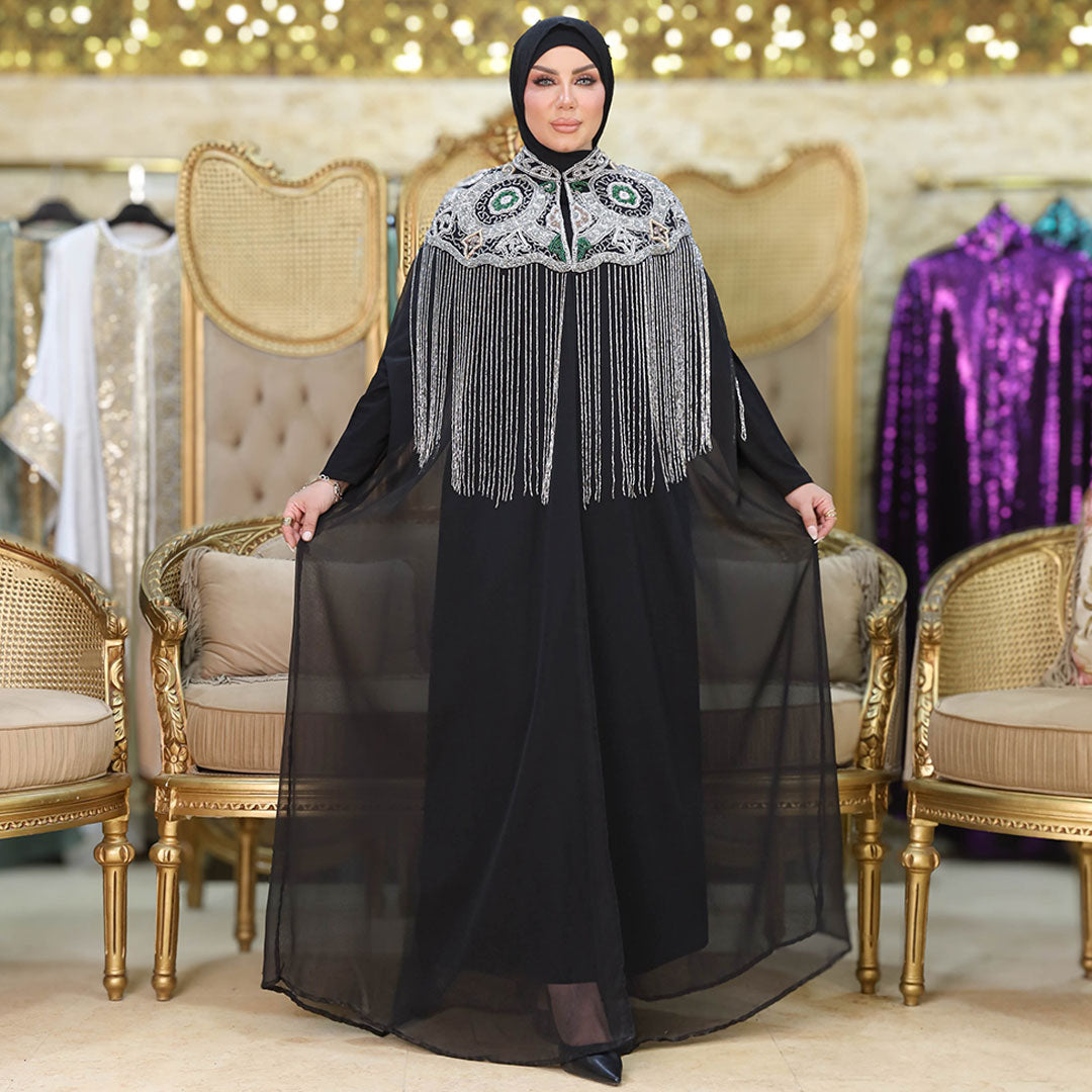 قفطان شيفون تطريز هاند ميد - dscd104